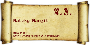 Matzky Margit névjegykártya